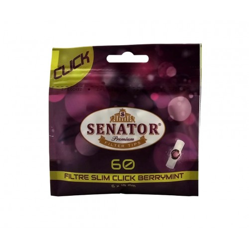 Filtre pentru rulat tigari Senator Slim click BerryMint 6/15 60 Filtre pentru rulat tigari Senator Slim click BerryMint 6/15 60