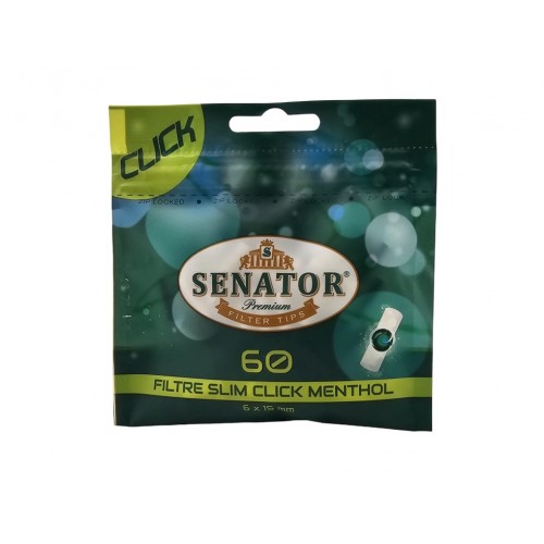 Filtre pentru rulat tigari Senator Slim click Menthol  6/15 60