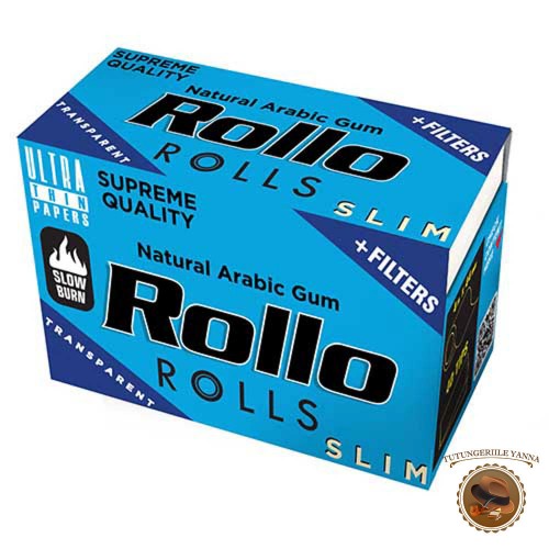FOITE RULAT TUTUN ROLLO BLUE SLIM IN ROLA 4M + 40 FILTRE CARTON