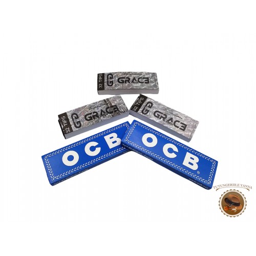 GG Grace Glass - Set 96 filtre din carton (3x32 buc.) + cadou: 100 foite OCB Blue
